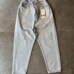 شلوار جین مام فیت یخی - کد 22213