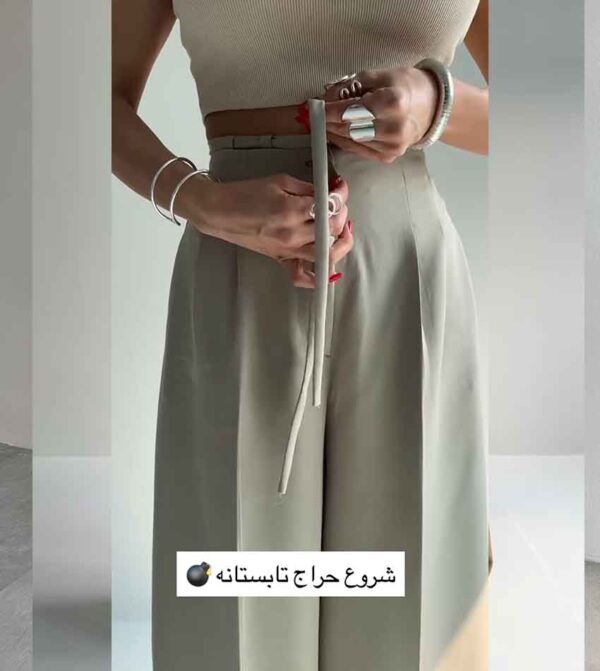 شلوار فول بگ سورمه ای - کد 9188 - Image 3