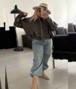 کاپشن فشن چرم - کد 9971